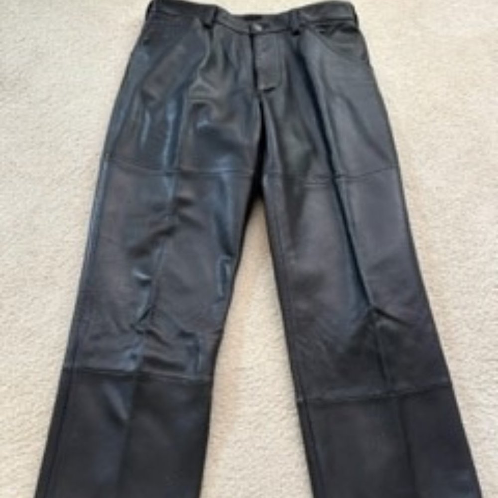 Men's Black Soft Leather Jean
